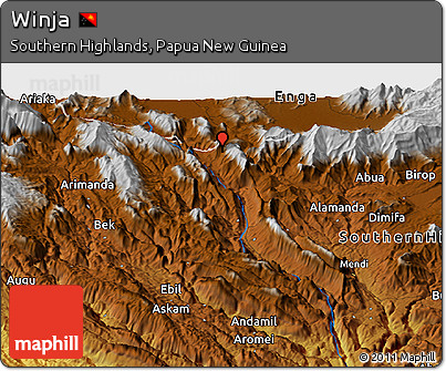 Physical Panoramic Map of Winja