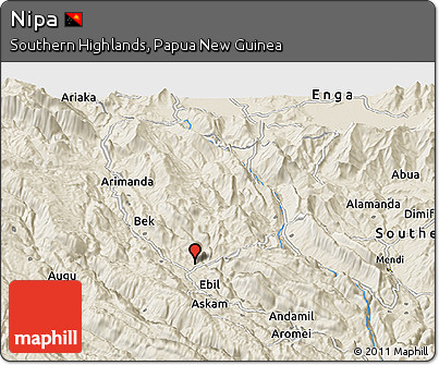 Shaded Relief Panoramic Map of Nipa