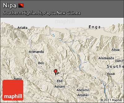 Shaded Relief Panoramic Map of Nipa