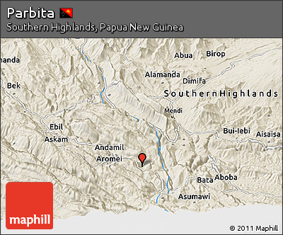Shaded Relief Panoramic Map of Parbita