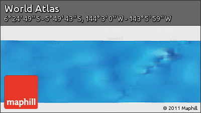 Physical Panoramic Map of the Area around 6° 7' 16" S, 143° 34' 29" W