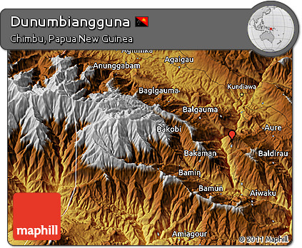 Physical 3D Map of Dunumbiangguna