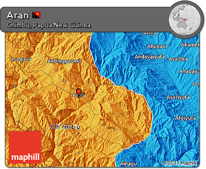 Political 3D Map of Aran