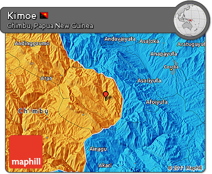 Political 3D Map of Kimoe