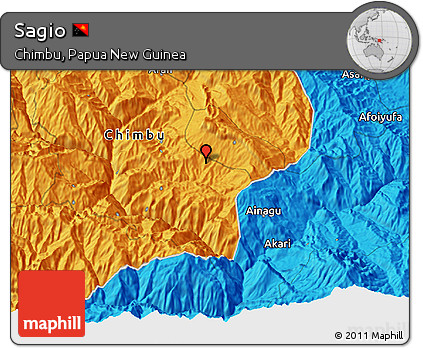 Political 3D Map of Sagio