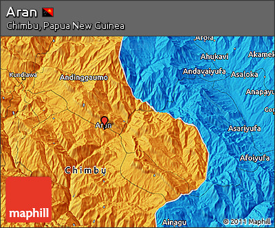 Political 3D Map of Aran