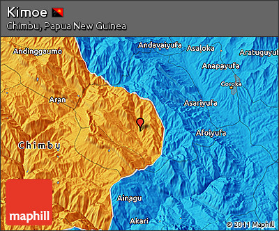 Political 3D Map of Kimoe