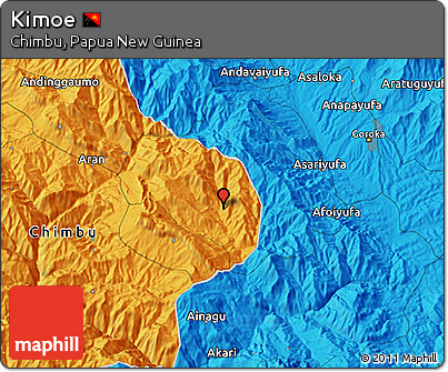 Political 3D Map of Kimoe