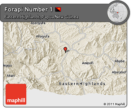 Shaded Relief 3D Map of Forapi Number 1