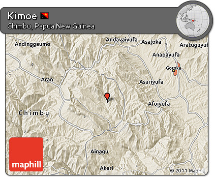 Shaded Relief 3D Map of Kimoe
