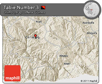 Shaded Relief 3D Map of Tabie Number 3