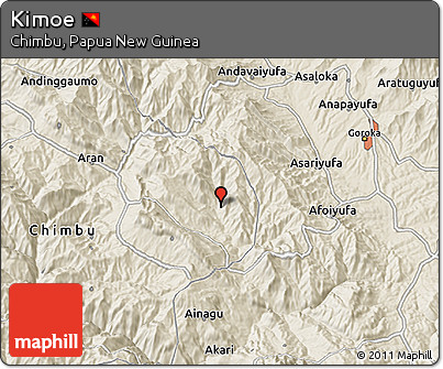 Shaded Relief 3D Map of Kimoe