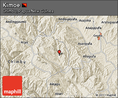 Shaded Relief 3D Map of Kimoe