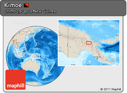 Shaded Relief Location Map of Kimoe
