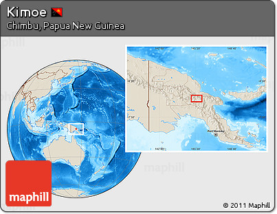 Shaded Relief Location Map of Kimoe