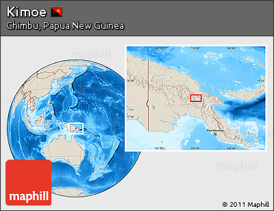 Shaded Relief Location Map of Kimoe