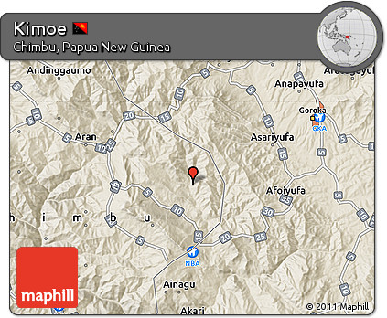 Shaded Relief Map of Kimoe