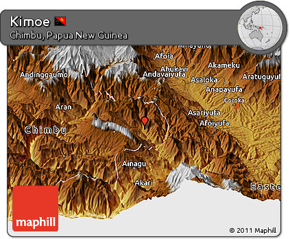 Physical Panoramic Map of Kimoe