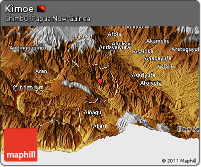Physical Panoramic Map of Kimoe