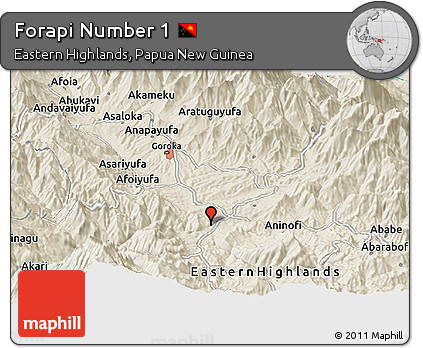 Shaded Relief Panoramic Map of Forapi Number 1