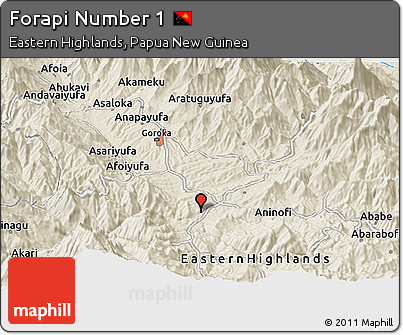 Shaded Relief Panoramic Map of Forapi Number 1