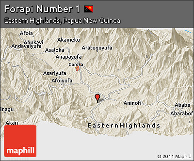 Shaded Relief Panoramic Map of Forapi Number 1