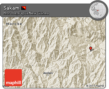Shaded Relief 3D Map of Sakam