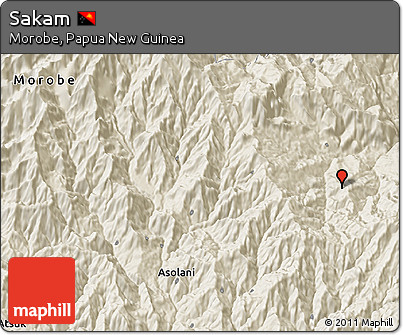 Shaded Relief 3D Map of Sakam