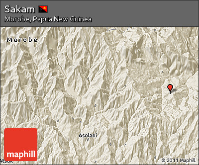 Shaded Relief 3D Map of Sakam