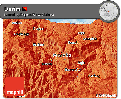 Political 3D Map of Derim