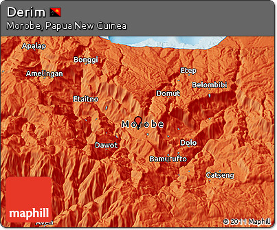 Political 3D Map of Derim