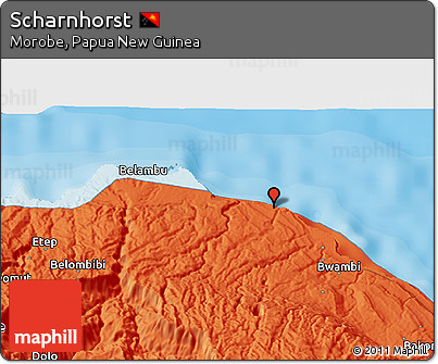 Political 3D Map of Scharnhorst