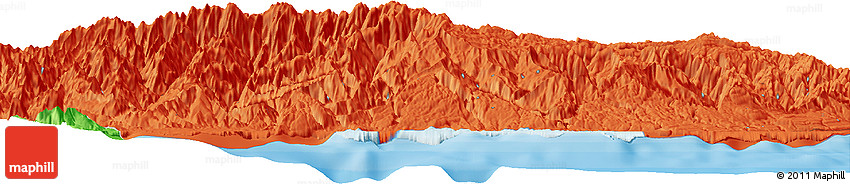 Political Horizon Map of the Area around 6° 7' 16" S, 147° 7' 30" E