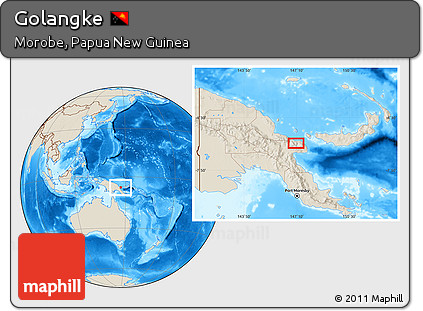 Shaded Relief Location Map of Golangke