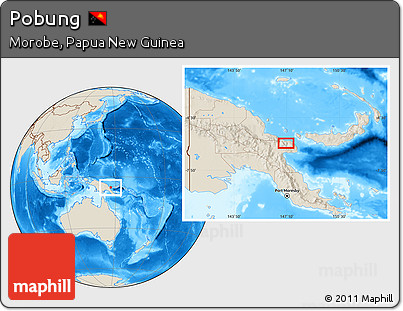 Shaded Relief Location Map of Pobung