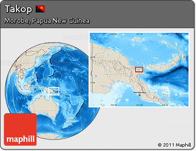 Shaded Relief Location Map of Takop