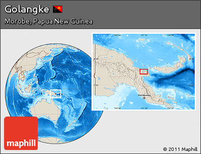 Shaded Relief Location Map of Golangke