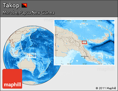 Shaded Relief Location Map of Takop