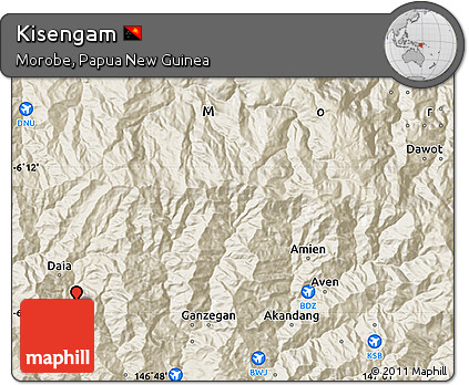Shaded Relief Map of Kisengam
