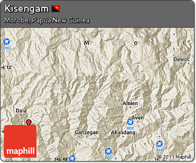 Shaded Relief Map of Kisengam