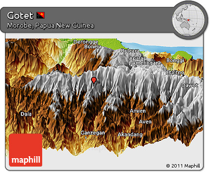 Physical Panoramic Map of Gotet