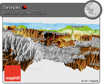 Physical Panoramic Map of Selepet