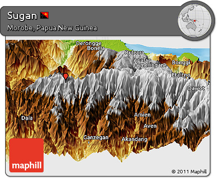 Physical Panoramic Map of Sugan