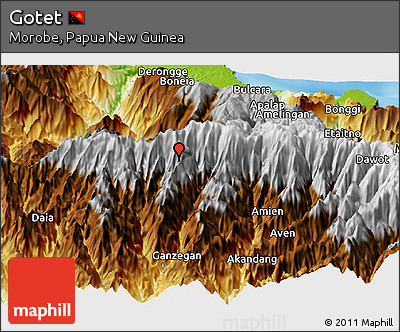 Physical Panoramic Map of Gotet
