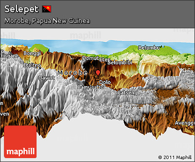 Physical Panoramic Map of Selepet