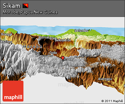 Physical Panoramic Map of Sikam
