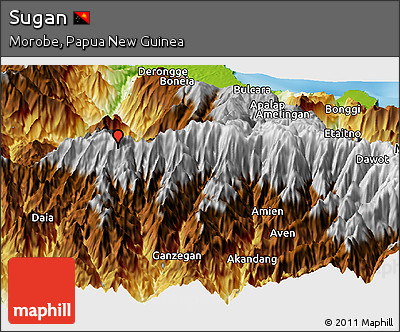 Physical Panoramic Map of Sugan