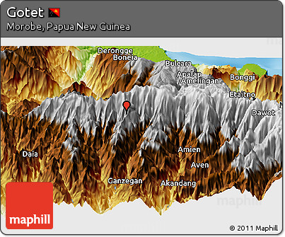 Physical Panoramic Map of Gotet