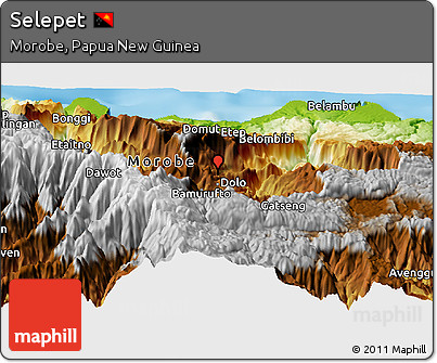 Physical Panoramic Map of Selepet