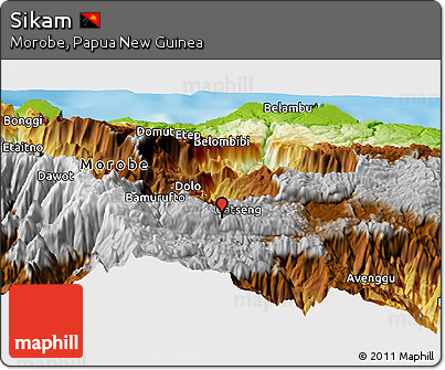 Physical Panoramic Map of Sikam